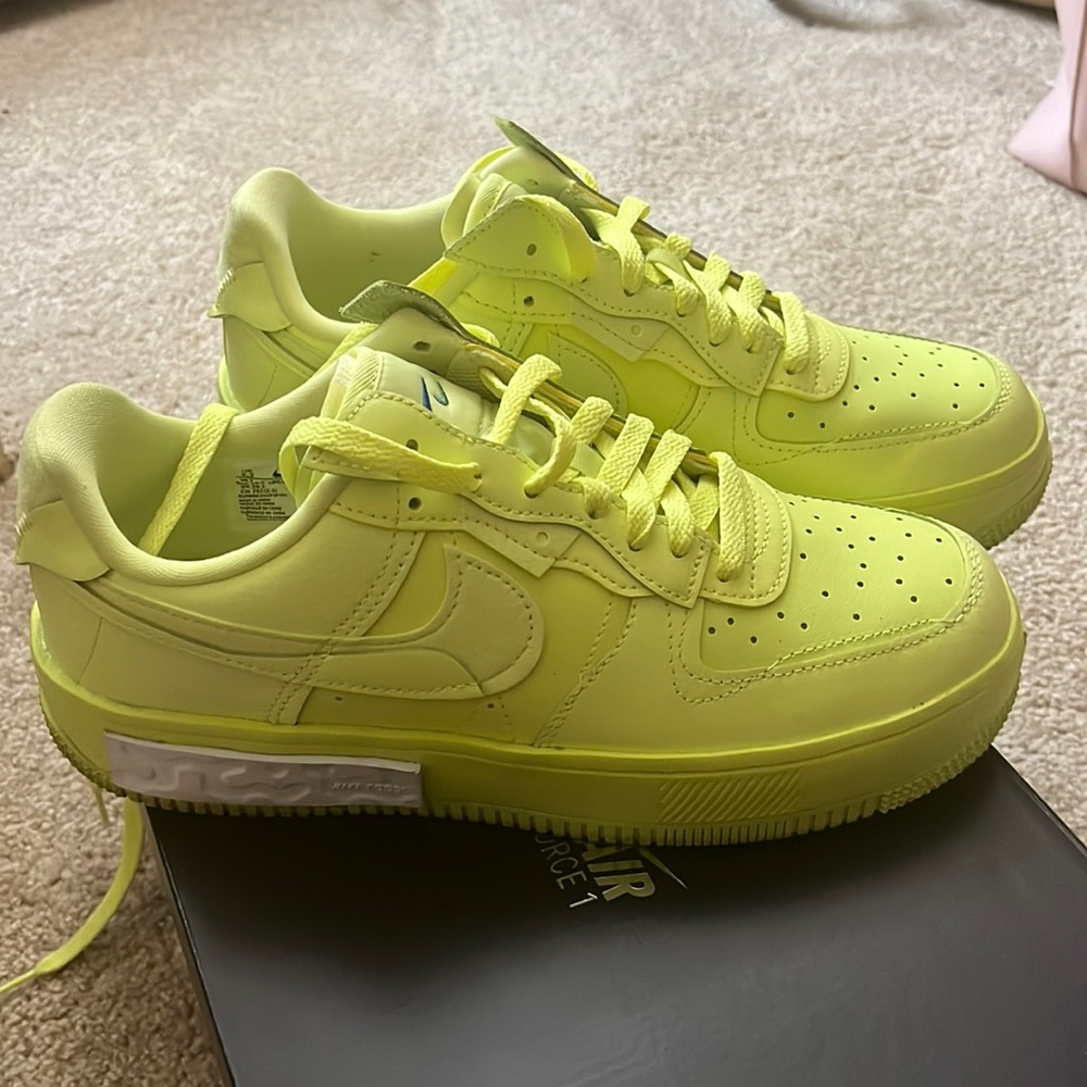 neon yellow shoes nike air force 1